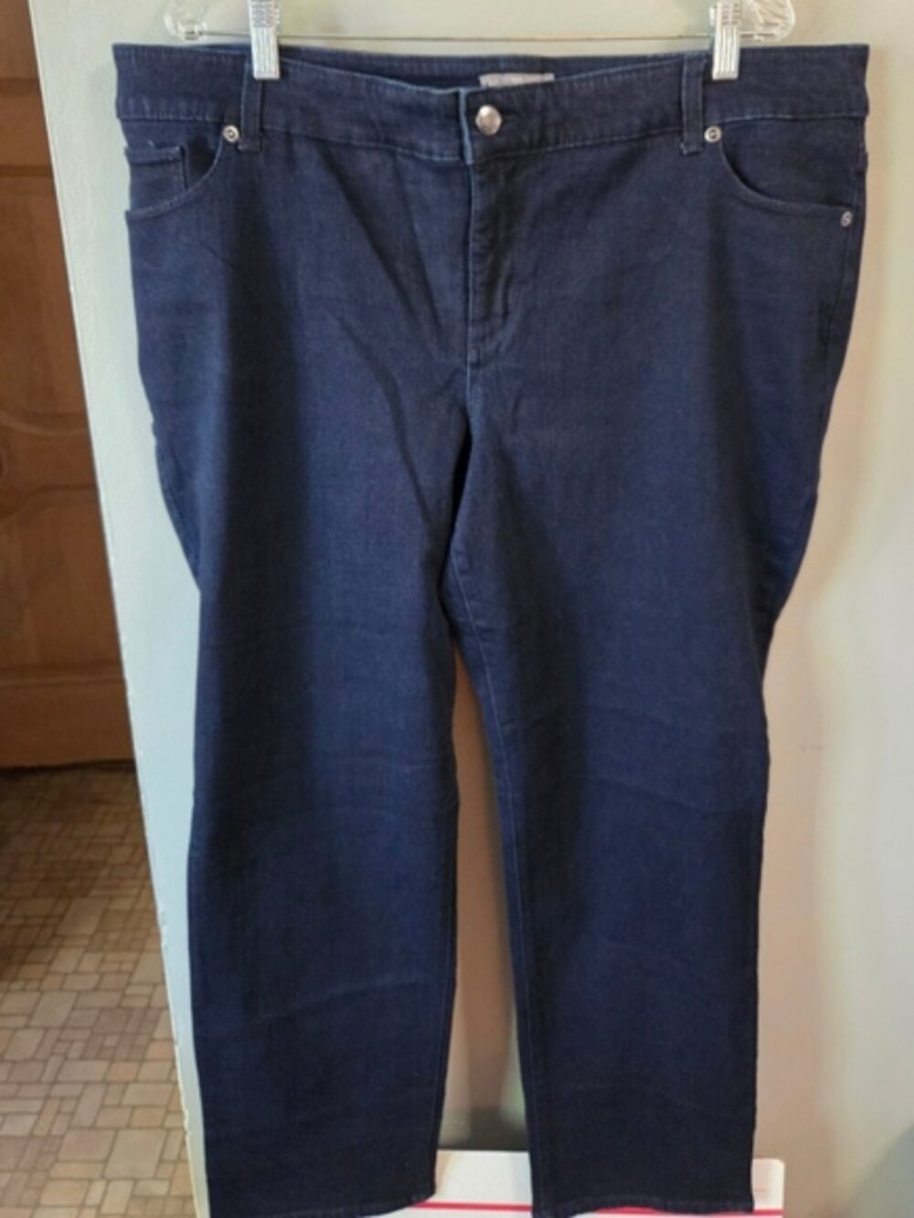 Chico's Navy Straight Leg Jeans - Picture 1 of 5